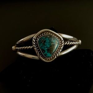 Vintage Turquoise Silver Cuff Bracelet